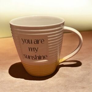 You Are My Sunshine Yellow & White The Old Pottery Company Textured Mug